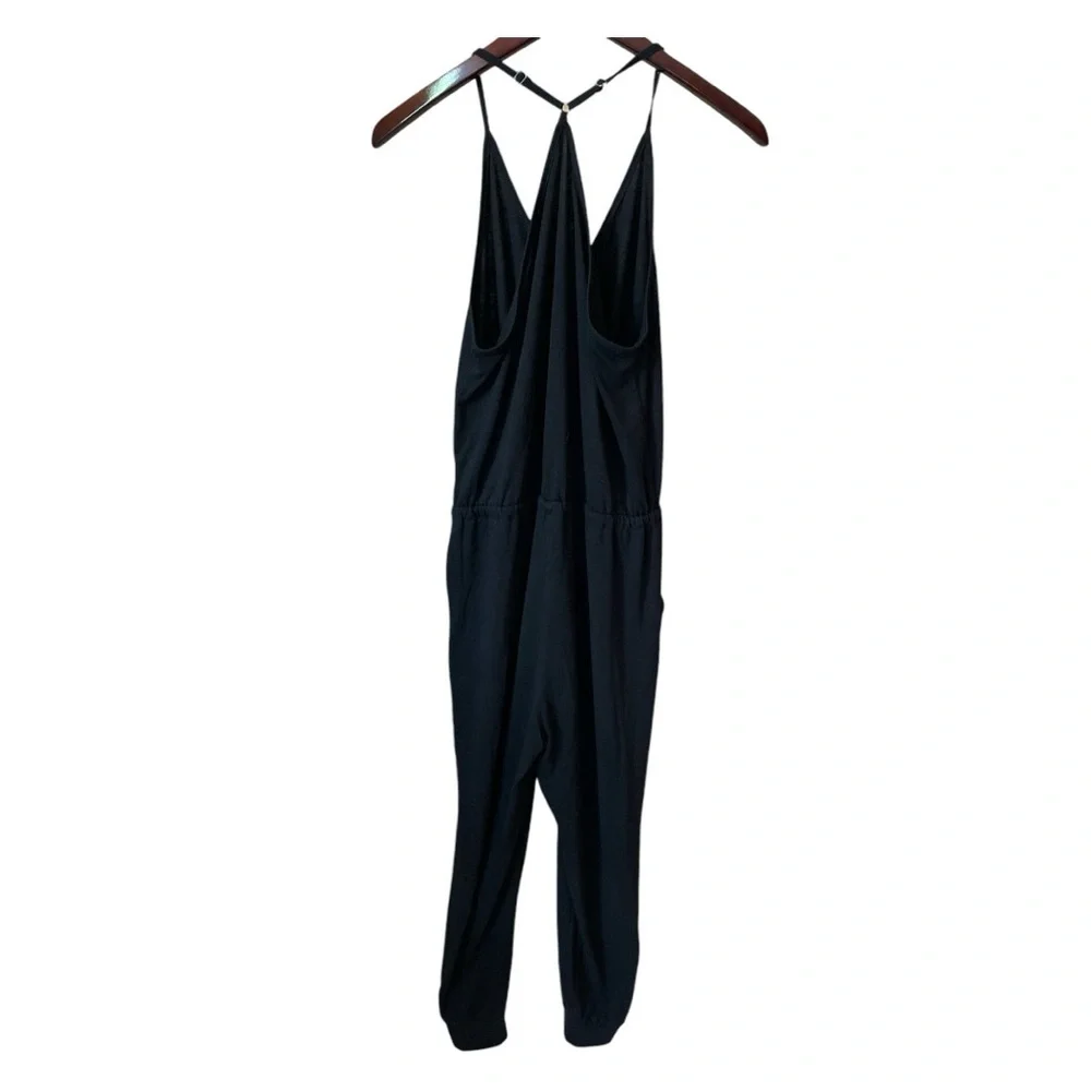 🤍 Black Jumpsuit V Neck Sleeveless One Piece Pants Romper w/Pockets 🤍 - Picture 6 of 12
